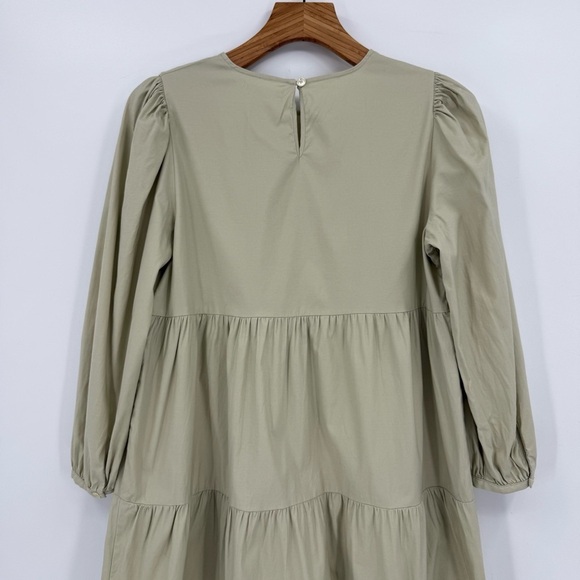 Reformation Beckett Tiered Mini Dress in Dried Herbs Size M - Picture 14 of 16